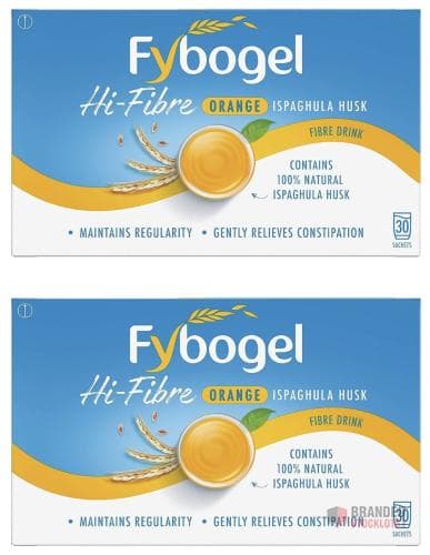 500 PACKS Fybogel Orange Fiber Supplement Sachets, 60 Count