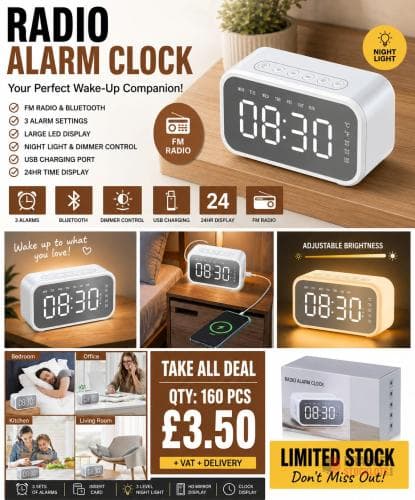 160 pieces Gukasxi Radio Alarm Clock, Audio Alarm Clock with Radio