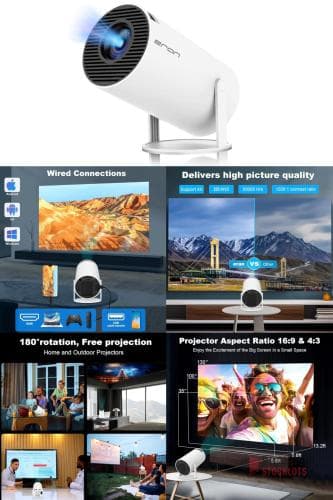 900 pieces Mini Portable Projector, Support 4K 1080P with Dual-Band WIFI6 5G Wireless 5.0 Bluetooth