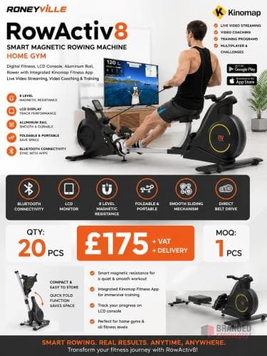 20 pieces Roneyville RowActiv8 Smart Magnetic Rowing Machine Home Gym