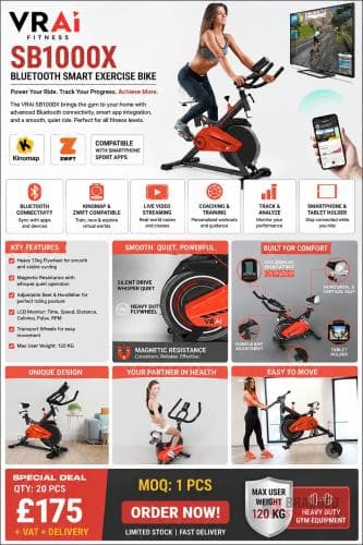 20 pieces VRAi Fitness SB1000X Bluetooth Smart Exercise Bike