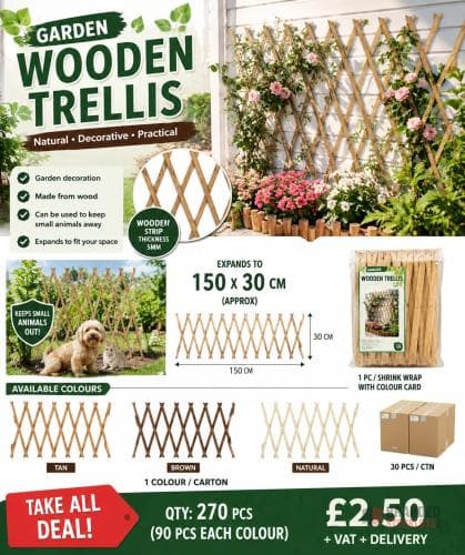 270 PIECES Garden Wooden Trellis