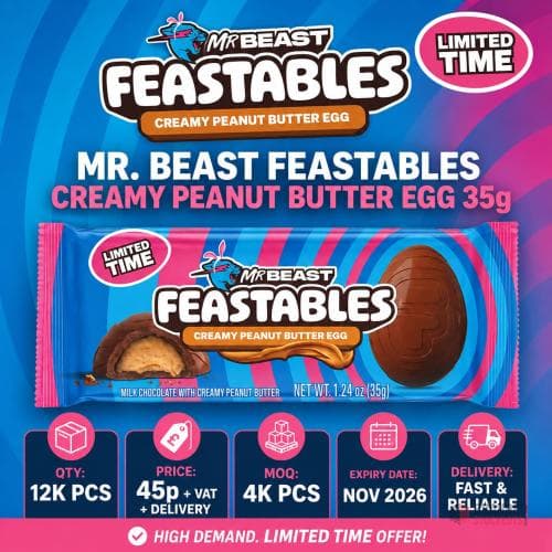 12000 pieces Mr. Beast Feastables Creamy Peanut Butter Egg 35g