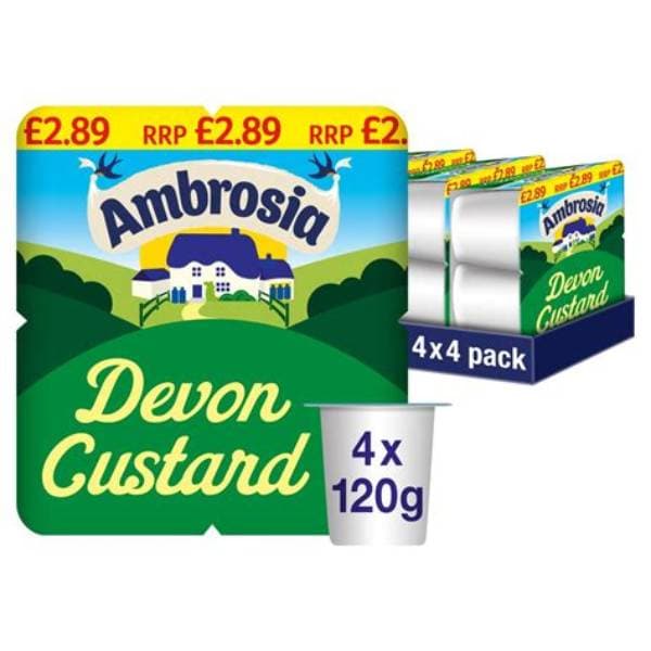 Ambrosia Pot 4 Pack Custard 120G