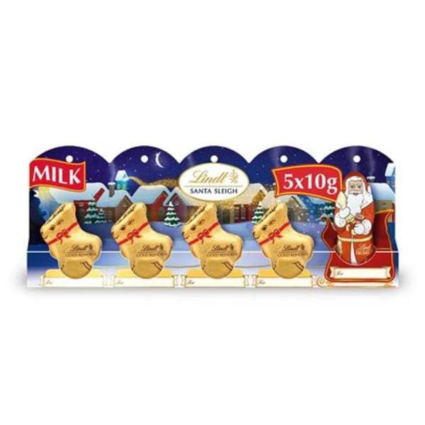 Lindt Santa Milk Chocolate Perforated 5 Pack 50G