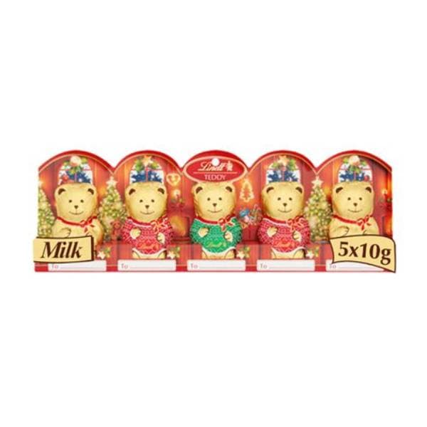 Lindt Teddy Bear Milk Chocolate Perforated 5 Pack 50G