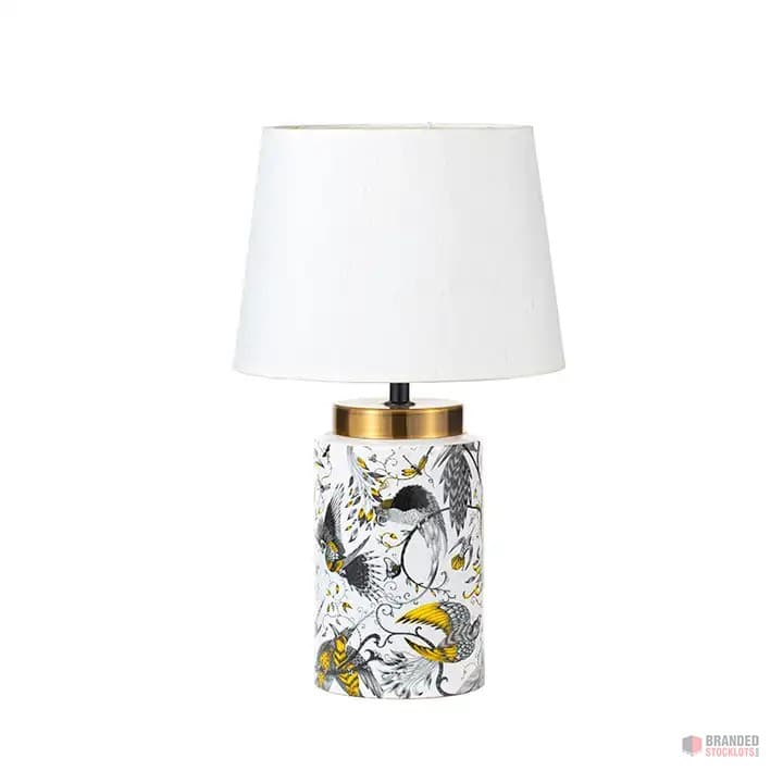 Elegant Avian" Classic Bird Pattern Ceramic Table Lamp