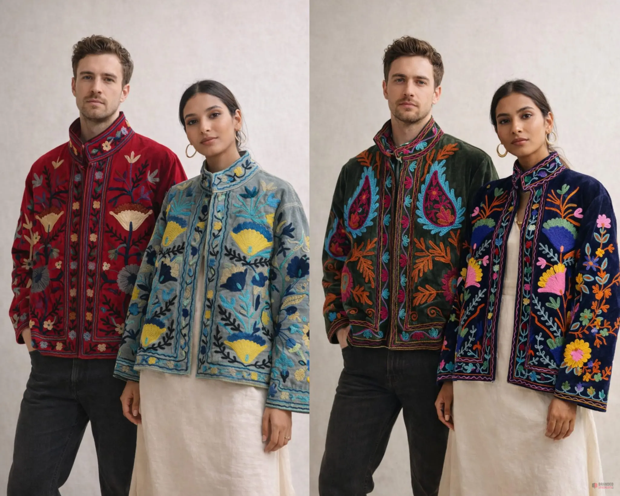 1200 pieces Suzani Embroidered Velvet Jackets, more than 60 assorted designs - Premier B2B Stocklot Marketplace 1200 pieces Suzani Embroidered Velvet Jackets, more than 60 assorted designs - Premier B2B Stocklot Marketplace