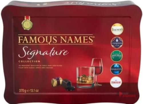 Famous Names Chocolate Liqueurs Range – Gift Tins & Boxes - thumbnail image - Premier B2B Stocklot Marketplace