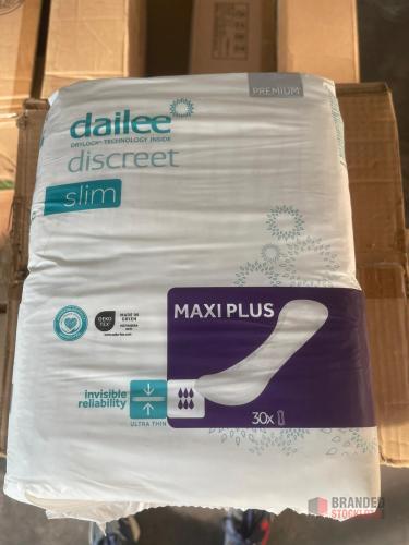 Women’s Sanitary Pads – Dailee Slim Maxi Plus Wholesale Lot – Minimum 9,600 pcs (1 full truckload) - thumbnail image - Premier B2B Stocklot Marketplace