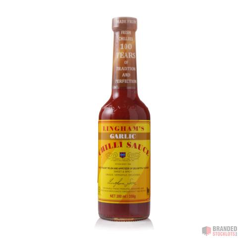 Linghams Chili Sauces – Original & Garlic 280ml - thumbnail image - Premier B2B Stocklot Marketplace