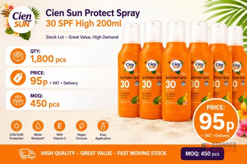 1800 pieces Cien Sun Protect Spray 30 spf high 200ml - Premier B2B Stocklot Marketplace