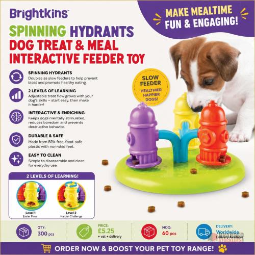 300 pieces Brightkins Spinning Hydrants Dog Treat and Meal Interactive Feeder Toy - Premier B2B Stocklot Marketplace