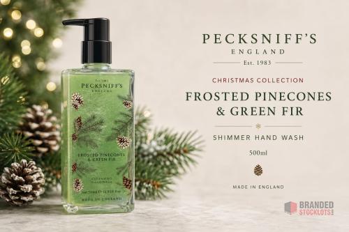 120 PIECES Pecksniffs Luxury Frosted Pinecones & Green Fir Shimmery Hand Wash 500ml. - Premier B2B Stocklot Marketplace