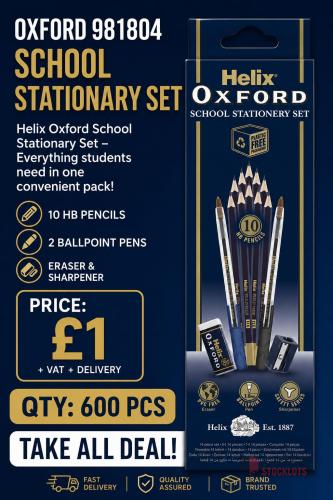 600 PACKS PENCILS Oxford 981804 School Stationary Set - Premier B2B Stocklot Marketplace