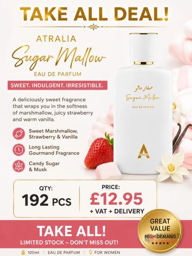 192 PIECES Atralia Sugar Mallow Eau de Parfum 100ml - Premier B2B Stocklot Marketplace
