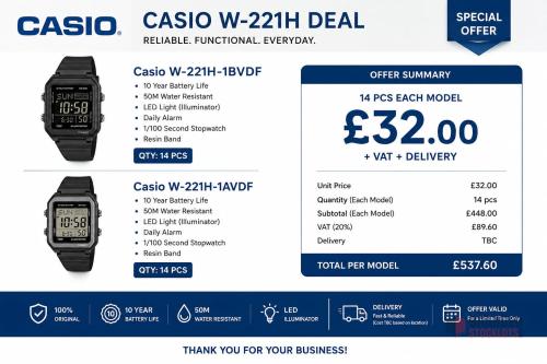 28 PIECES Casio watches offer take all deal - Premier B2B Stocklot Marketplace
