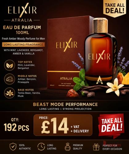 192 PIECES Atralia Elixir Eau de Parfum 100ML - Premier B2B Stocklot Marketplace