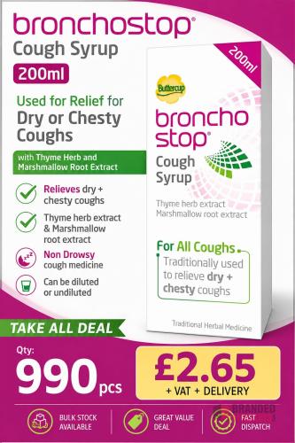 990 PIECES Bronchostop Cough Syrup 200ml - Premier B2B Stocklot Marketplace