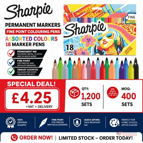 1200 SETS Sharpie Permanent Markers | Fine Point Colouring Pens - thumbnail image - Premier B2B Stocklot Marketplace