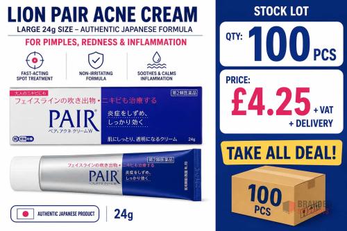 100 PIECES Lion Pair Acne Cream – LARGE 24g Size – Authentic Japanese Formula for Pimples - Premier B2B Stocklot Marketplace