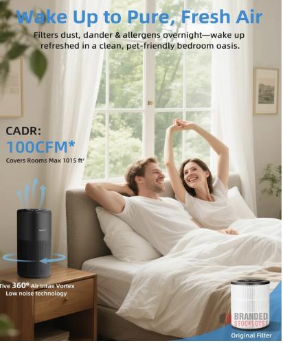 114 pieces SLEVOO Air Purifier for Home Bedroom, Allergies Pet Hair, 3-in-1 - thumbnail image - Premier B2B Stocklot Marketplace