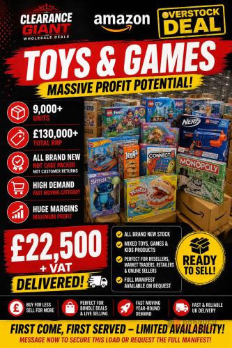 9000 UNITS AMAZON OVERSTOCK DEAL – TOYS & GAMES 22500 TAKE ALL ! - Premier B2B Stocklot Marketplace