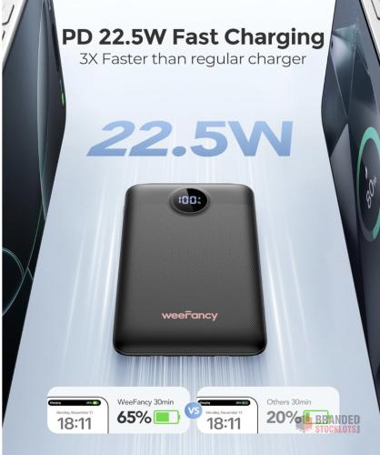 1000 PIECES Power Bank Fast Charging WeeFancy 10000mAh Portable Charger With Built in Cables £8 - thumbnail image - Premier B2B Stocklot Marketplace