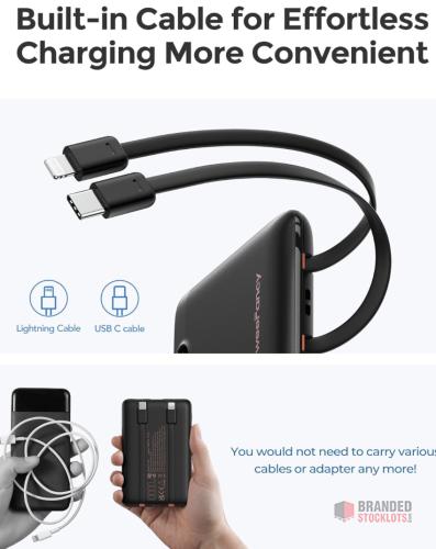 1000 PIECES Power Bank Fast Charging WeeFancy 10000mAh Portable Charger With Built in Cables £8 - thumbnail image - Premier B2B Stocklot Marketplace