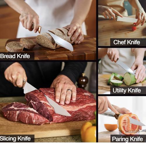 300 PIECES Lapelux Kitchen Knife Set - 6 Piece Knife Set with Block .Stainless Steel £12 - thumbnail image - Premier B2B Stocklot Marketplace