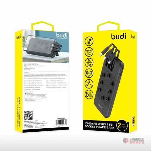 100 pieces Budi 10,000 mah wireless pocket power bank - Premier B2B Stocklot Marketplace