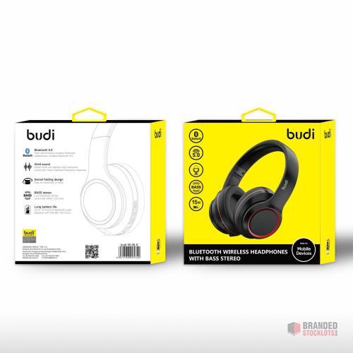 100 pieces Budi Bluetooth wireless earphones with bass stereo - Premier B2B Stocklot Marketplace