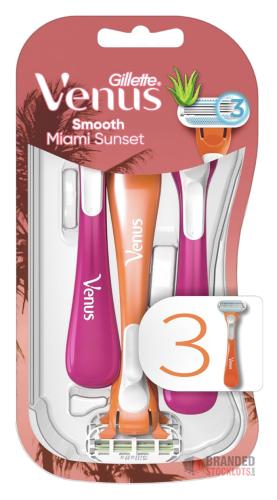 500 pieces Gillette Venus Miami Sunset Smooth Sensitive Disposable Women's Razor With Aloe x3 - Premier B2B Stocklot Marketplace