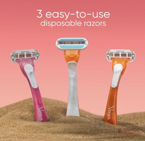 500 pieces Gillette Venus Miami Sunset Smooth Sensitive Disposable Women's Razor With Aloe x3 - thumbnail image - Premier B2B Stocklot Marketplace