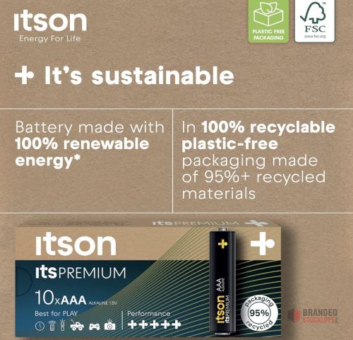 4800 packs ITSON, AAA batteries, PRO, pack of 10, eco-friendly packaging of 95 Percentage recycled materials - Premier B2B Stocklot Marketplace