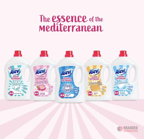 150 pieces Asevi Laundry Detergent, Washing Liquid Detergent, Laundry Cleanser, 2376 ml, 44 Washes, Marseille Soap - thumbnail image - Premier B2B Stocklot Marketplace