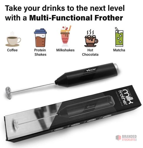 250 PIECES Vencier Handheld Milk Frother – Stainless Steel Electric Whisk - thumbnail image - Premier B2B Stocklot Marketplace