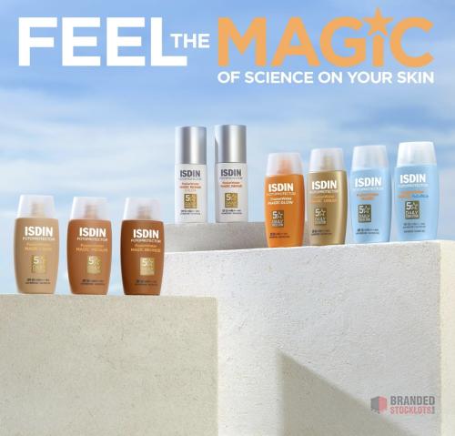1500 PIECES ISDIN Fusion Water Magic SPF50 50ml | Daily facial sun cream - thumbnail image - Premier B2B Stocklot Marketplace