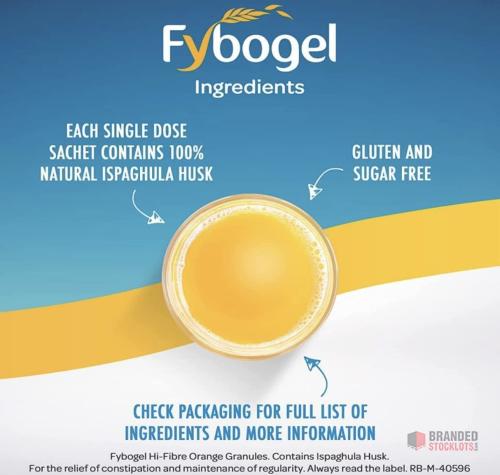 500 PACKS Fybogel Orange Fiber Supplement Sachets, 60 Count - thumbnail image - Premier B2B Stocklot Marketplace