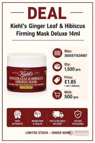 Kiehl's Ginger Leaf & Hibiscus Firming Mask Deluxe 14ml - Premier B2B Stocklot Marketplace
