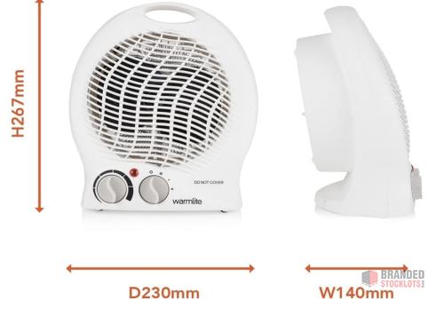 50 pieces Warmlite Thermo Fan Heater with 2 Heat Settings and Overheat Protection - thumbnail image - Premier B2B Stocklot Marketplace