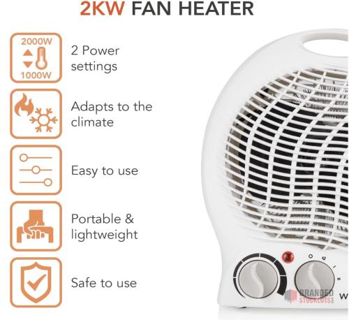 50 pieces Warmlite Thermo Fan Heater with 2 Heat Settings and Overheat Protection - thumbnail image - Premier B2B Stocklot Marketplace