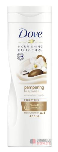 600 pieces Dove Indulgent Nourishment Body Lotion With Shea Butter For Dry Skin 400ml - thumbnail image - Premier B2B Stocklot Marketplace
