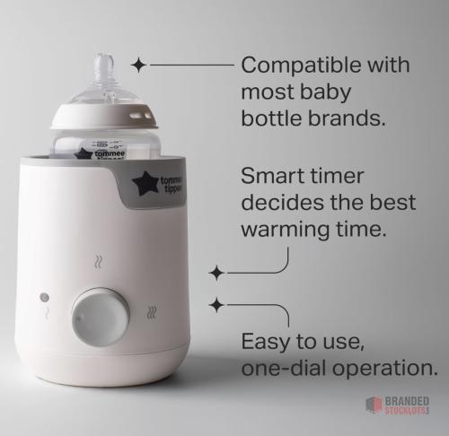 814 PIECES Tommee Tippee Easiwarm Bottle Warmer, White, Warms Breast Milk to Body Temperature in 4 Minutes, - thumbnail image - Premier B2B Stocklot Marketplace