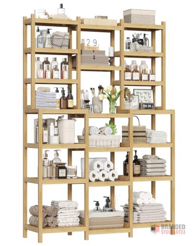 160 pieces FOREHILL Bamboo Storage Shelf, 7-tier Free Standing Shelving Unit, - thumbnail image - Premier B2B Stocklot Marketplace