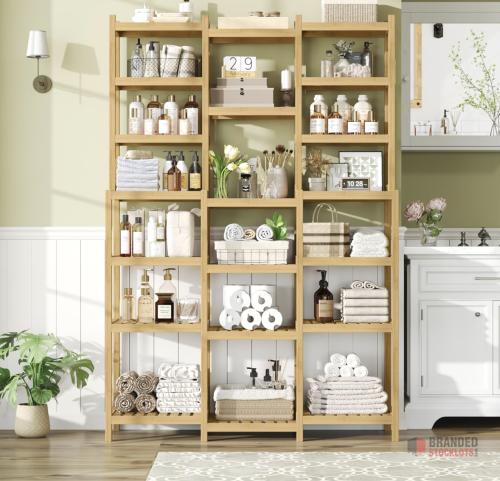160 pieces FOREHILL Bamboo Storage Shelf, 7-tier Free Standing Shelving Unit, - thumbnail image - Premier B2B Stocklot Marketplace