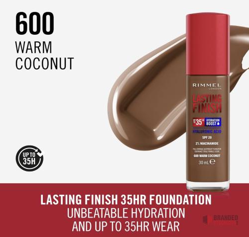 1764 pieces Rimmel Lasting Finish 35Hr Foundation 600 Warm Coconut - thumbnail image - Premier B2B Stocklot Marketplace