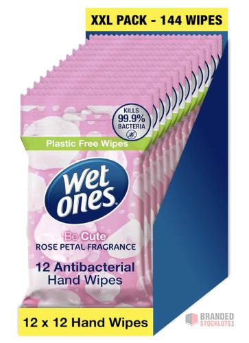 321 packs WET ONES - Be Cute, Plastic Free Anti-bacterial Bio-degradable Hand Wipes, 144 Total - Premier B2B Stocklot Marketplace