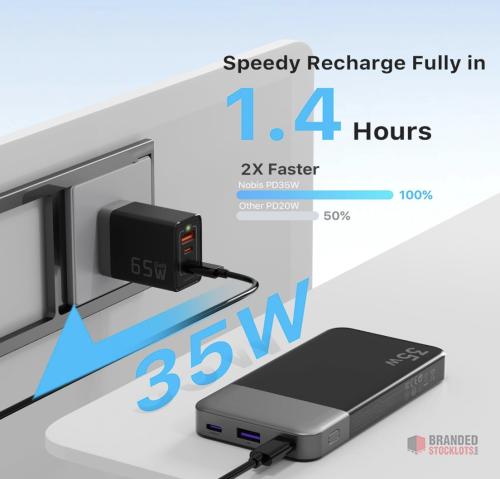 500 pieces Nobis Portable Charger, 35W 10000mAh Power Bank Fast Charging - thumbnail image - Premier B2B Stocklot Marketplace