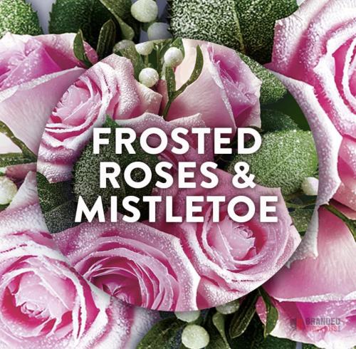 300 pieces Air Wick Christmas Candle, Cosy Cottage, Frosted Roses & Mistletoe Candle 105g - thumbnail image - Premier B2B Stocklot Marketplace